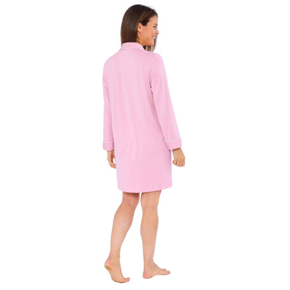 Womens Soft Touch Piped Nightshirt