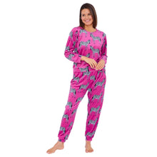 Womens Zebra Print Velour Pyjamas
