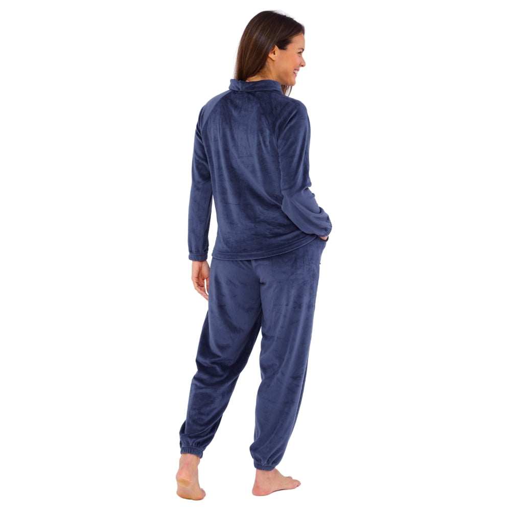 Women's Cowl Neck Velour Pyjamas