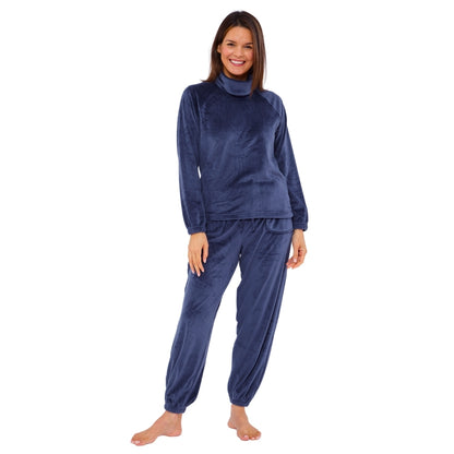 Women's Cowl Neck Velour Pyjamas