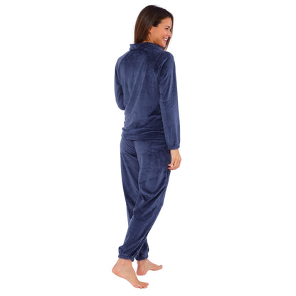 Women's Cowl Neck Velour Pyjamas