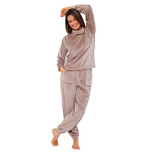 Women's Cowl Neck Velour Pyjamas