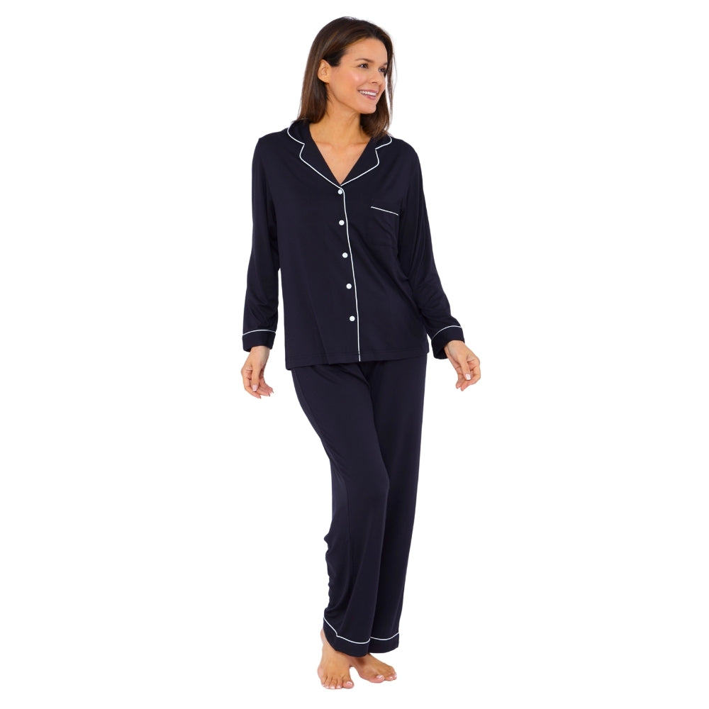 Womens Soft Touch Piped Pyjamas