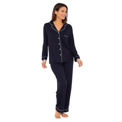 Womens Soft Touch Piped Pyjamas