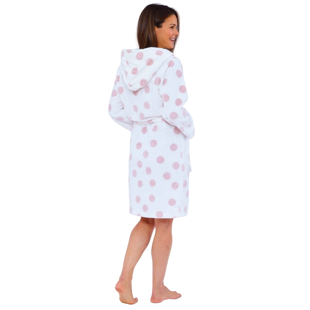 Women's Spot Waffle Fleece Dressing Gown