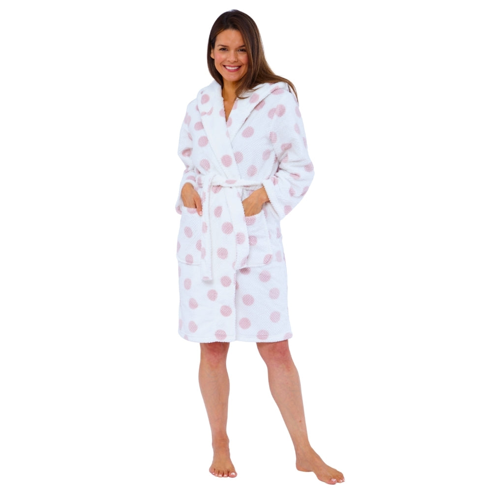 Women's Spot Waffle Fleece Dressing Gown