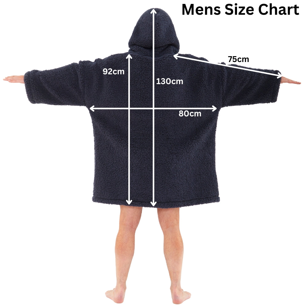 Mens Teddy Fleece Wearable Hoodie Blanket (14761862627710)