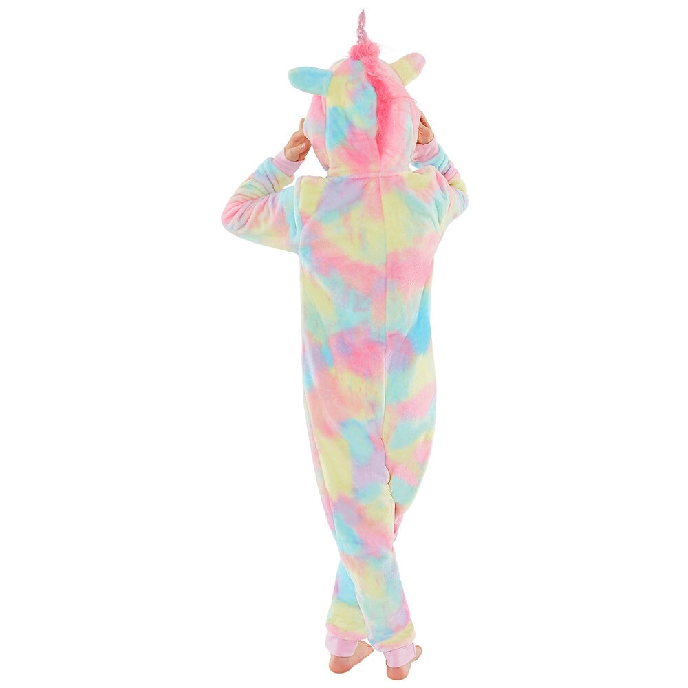 Girls Rainbow Unicorn Fleece Onesie | Unicorn Onesie for Kids (4490631839796)
