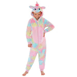 Girls Rainbow Unicorn Fleece Onesie | Unicorn Onesie for Kids (4490631839796)