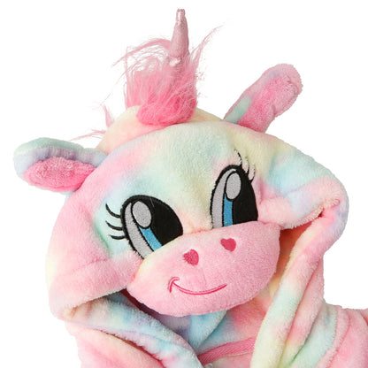Girls Rainbow Unicorn Fleece Onesie | Unicorn Onesie for Kids (4490631839796)