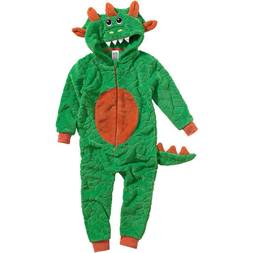 Green Dinosaur Fleece Onesie | Boys Dinosaur Onesie for Kids (4490631708724)