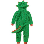 Green Dinosaur Fleece Onesie | Boys Dinosaur Onesie for Kids (4490631708724)
