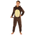 Childs Brown Fleece Novelty Monkey Onesie (6537241231521)