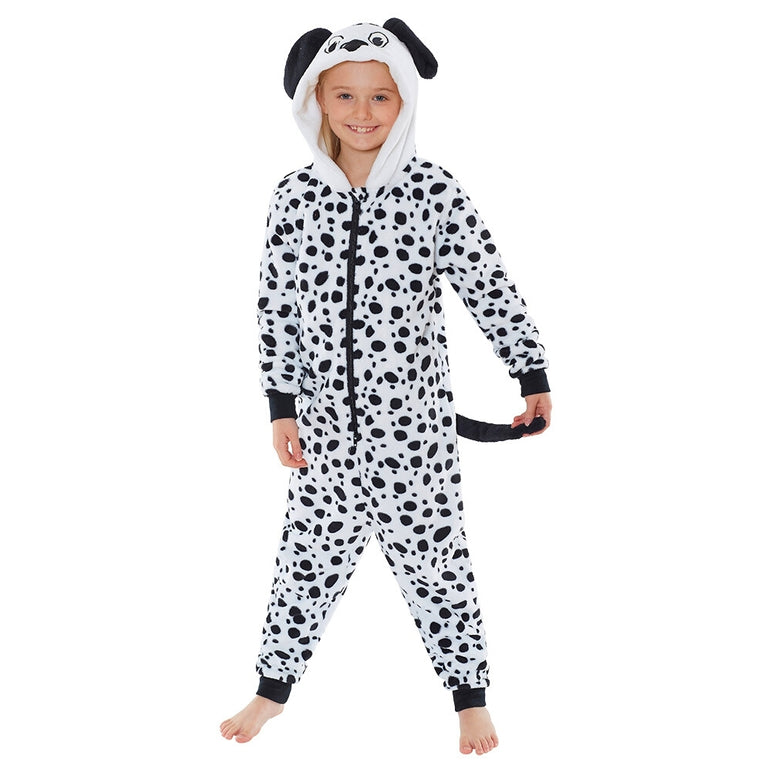 Girls Dalmatian Fleece Onesie | Dalmatian Onesie for Kids (4490632396852)