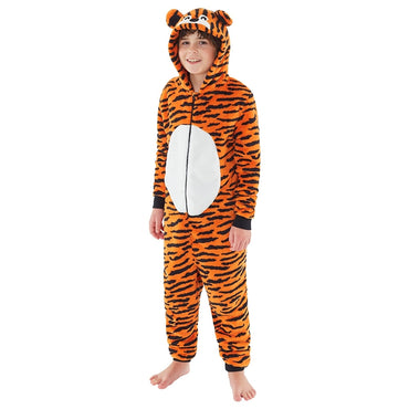 Childs Tiger Fleece Onesie | Tiger Onesie for Kids (4490632691764)