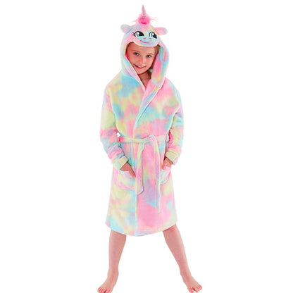 Animal Crazy Rainbow Unicorn Fleece Gown (4490630234164)