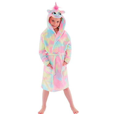 Animal Crazy Rainbow Unicorn Fleece Gown (4490630234164)