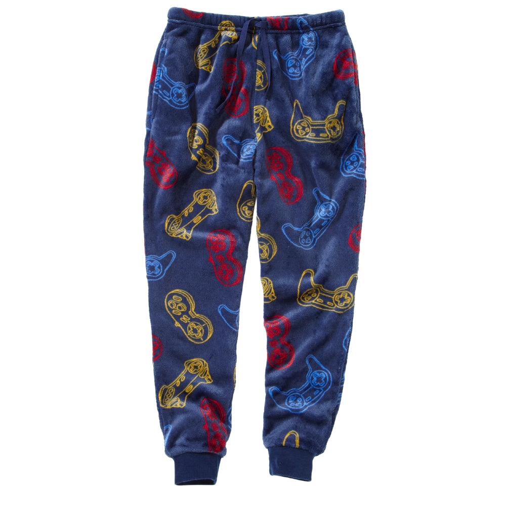 Boys Gaming Print Fleece Bottoms (8216528290018)