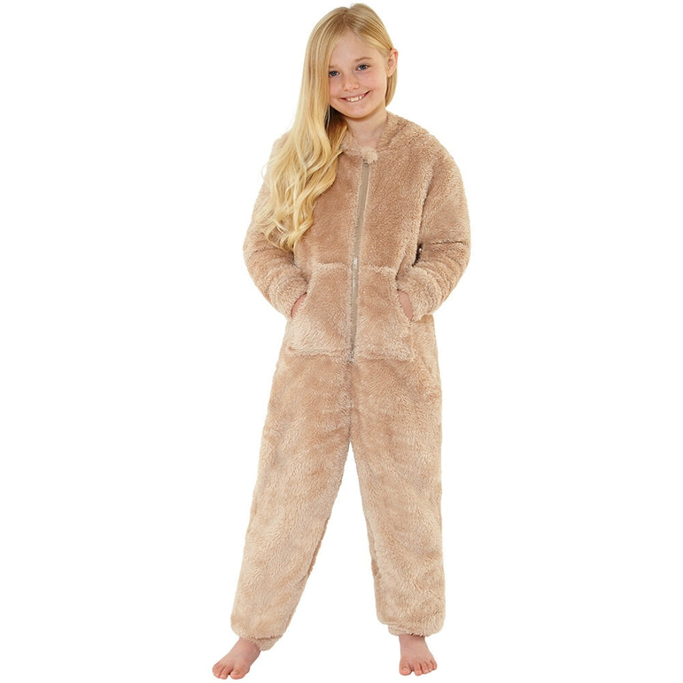 Girls Fluffy Fleece Onesie (7119991439521)