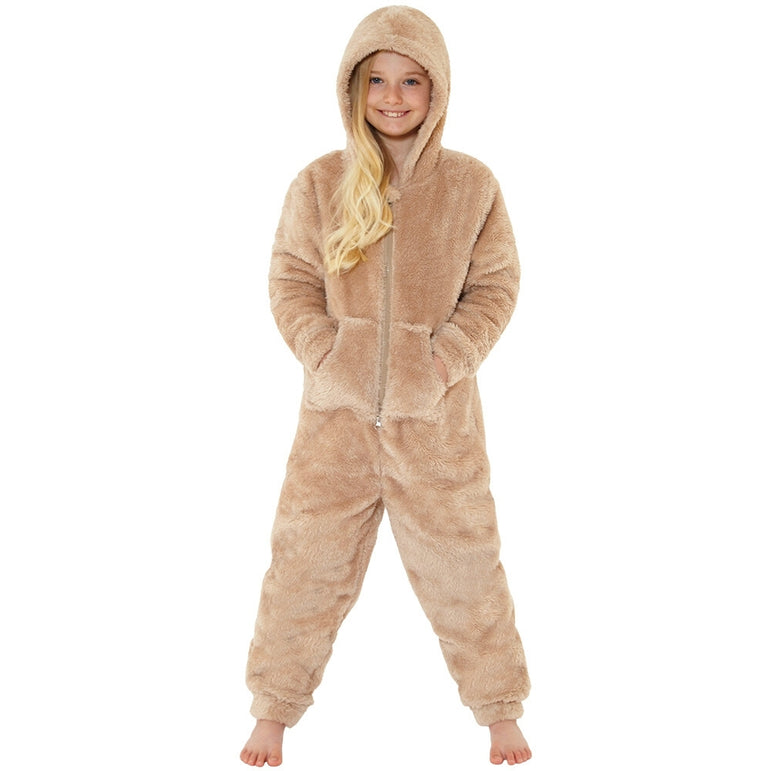 Girls Fluffy Fleece Onesie (7119991439521)