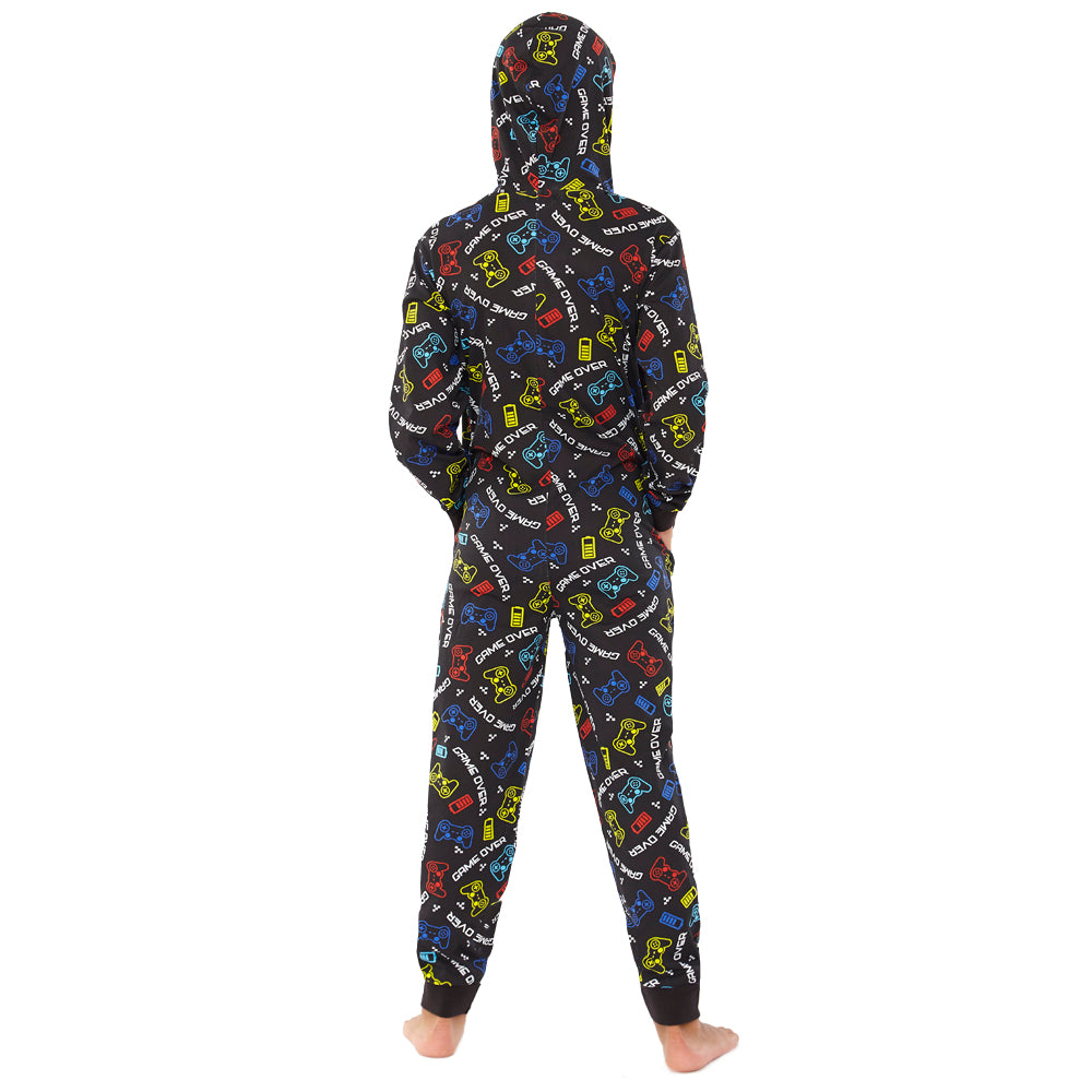 Kids Black Gaming Console Print Cotton Onesie (7739648934114)
