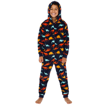 Kids Navy Dinosaur Print Onesie (7868558835938)