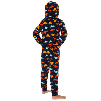 Kids Navy Dinosaur Print Onesie (7868558835938)
