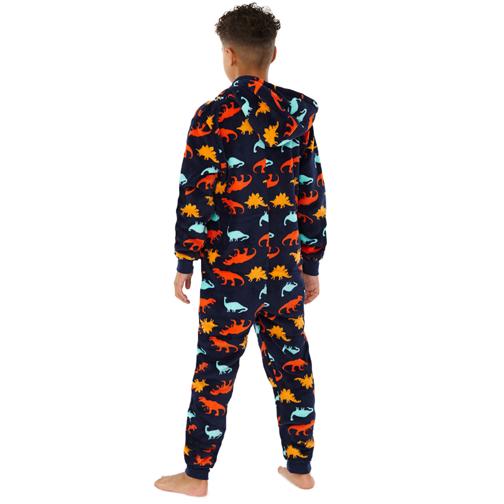 Kids Navy Dinosaur Print Onesie (7868558835938)