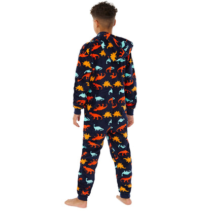 Kids Navy Dinosaur Print Onesie (7868558835938)