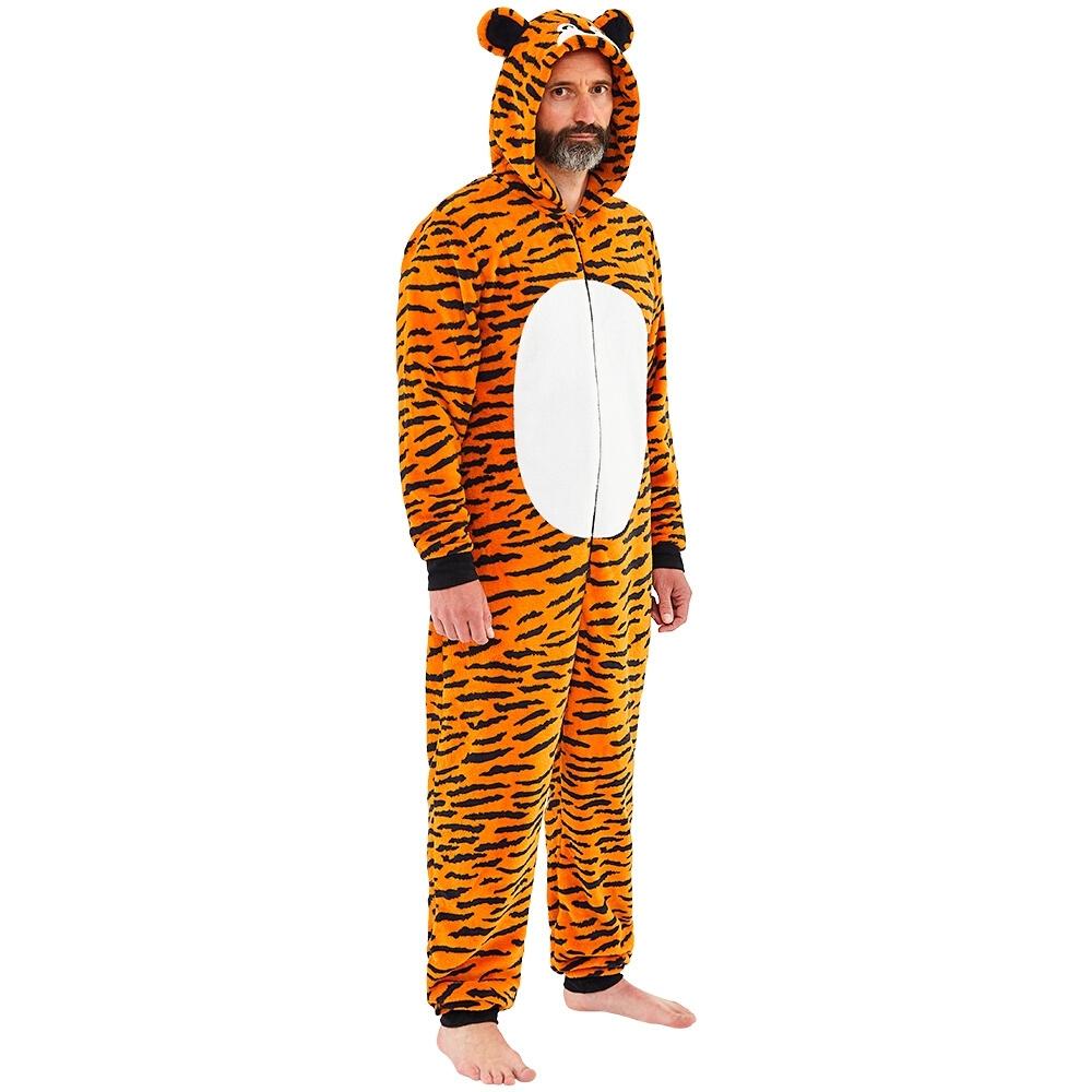 Mens Tiger Fleece Onesie (7825767956706)