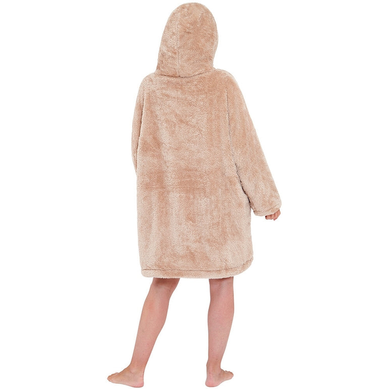 Womens Fluffy Fleece Wearable Hoodie Blanket (7104704381089)