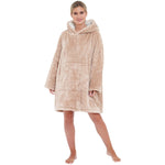 Womens Fluffy Fleece Wearable Hoodie Blanket (7104704381089)