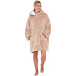 Womens Fluffy Fleece Wearable Hoodie Blanket (7104704381089)