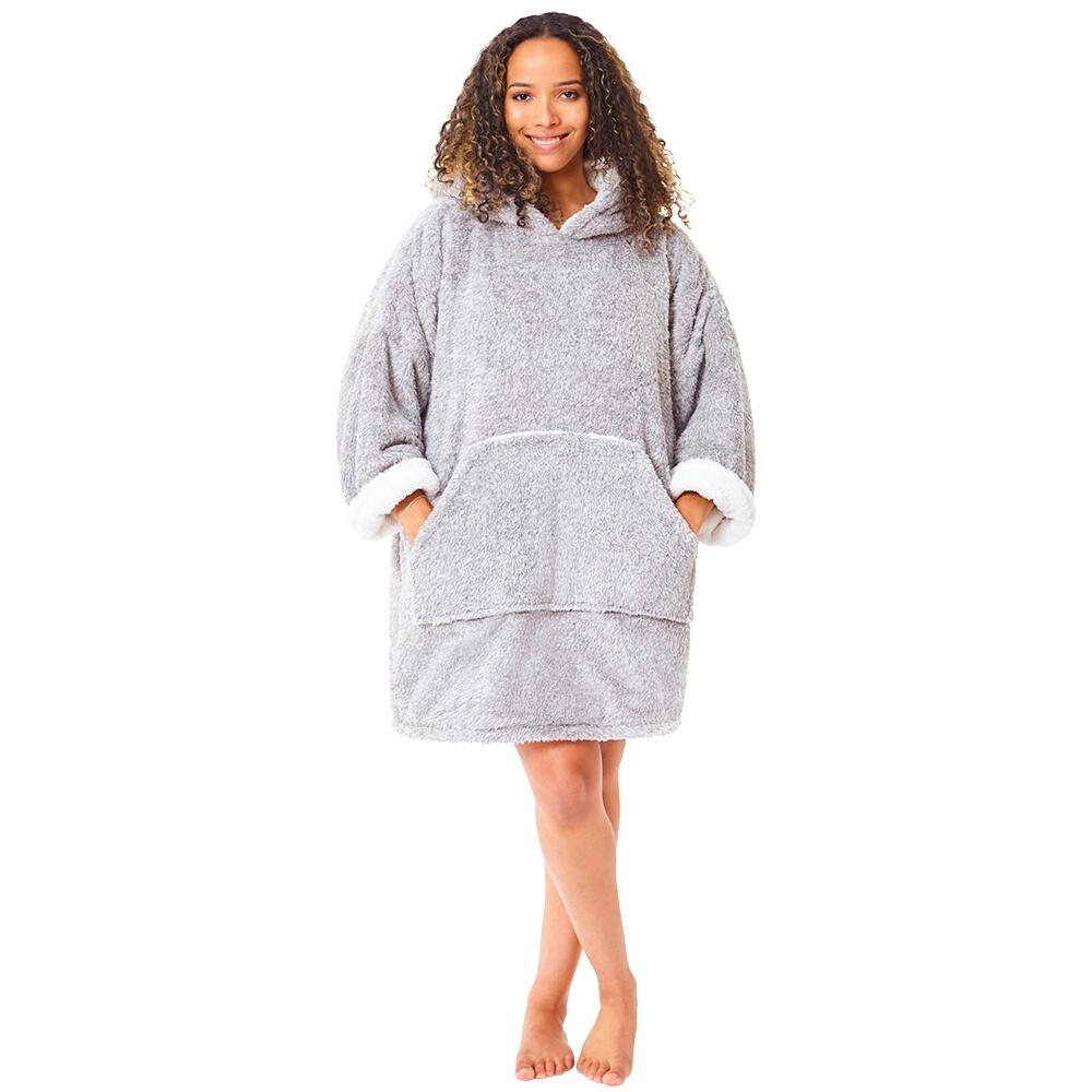 Womens Fluffy Fleece Wearable Hoodie Blanket (7884951453922)