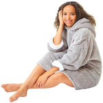 Womens Fluffy Fleece Wearable Hoodie Blanket (7884951453922)