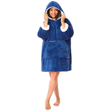 Womens Fluffy Fleece Wearable Hoodie Blanket (7884951486690)