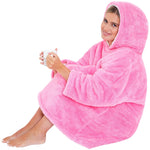 Womens Fluffy Fleece Wearable Hoodie Blanket (7104704348321)