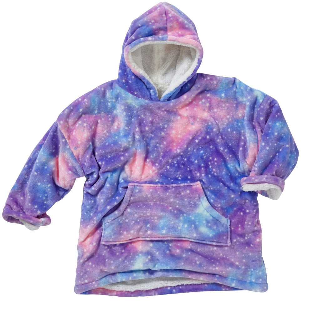 Girls Galaxy Fleece Wearable Hoodie Blanket (7104239632545)