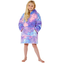 Girls Galaxy Fleece Wearable Hoodie Blanket (7104239632545)