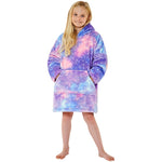 Girls Galaxy Fleece Wearable Hoodie Blanket (7104239632545)