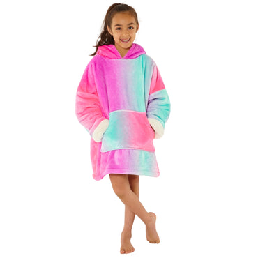 Girls Fleece Oodie Wearable Blanket Oversized Sweatshirt (8159179931874)