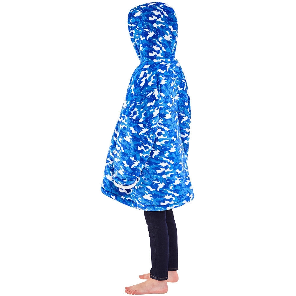 Boys Camouflage Fleece Wearable Hoodie Blanket (7104239763617)