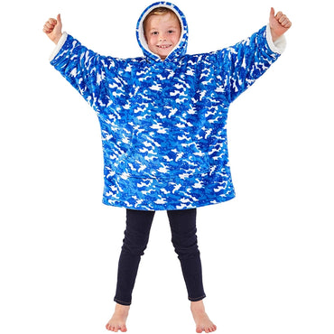 Boys Camouflage Fleece Wearable Hoodie Blanket (7104239763617)