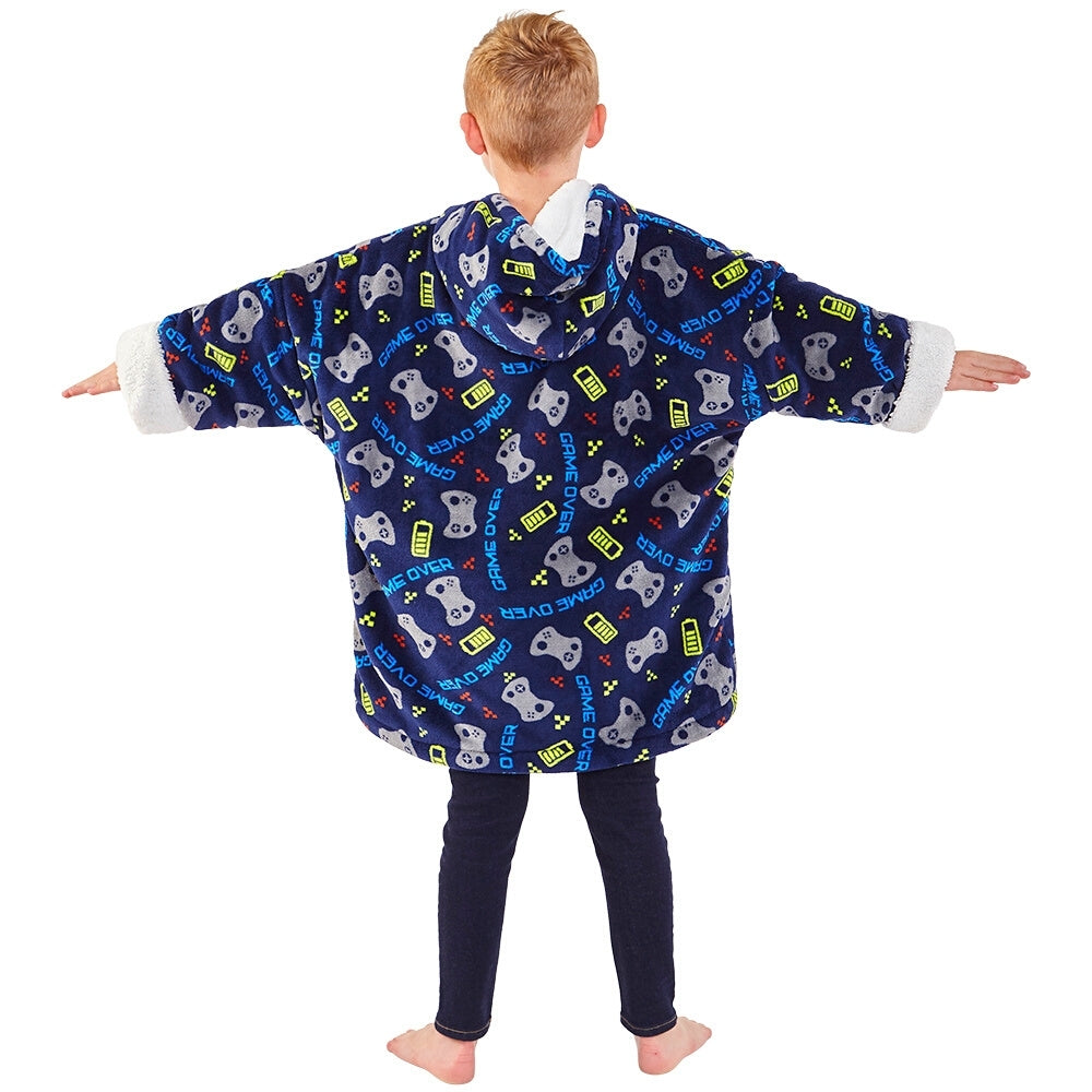 Boys Gaming Fleece Wearable Hoodie Blanket (7104239894689)