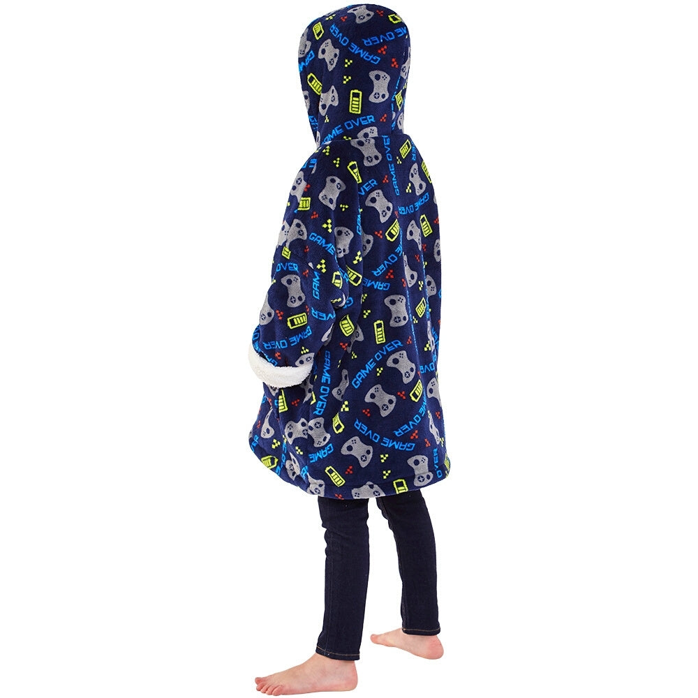 Boys Gaming Fleece Wearable Hoodie Blanket (7104239894689)
