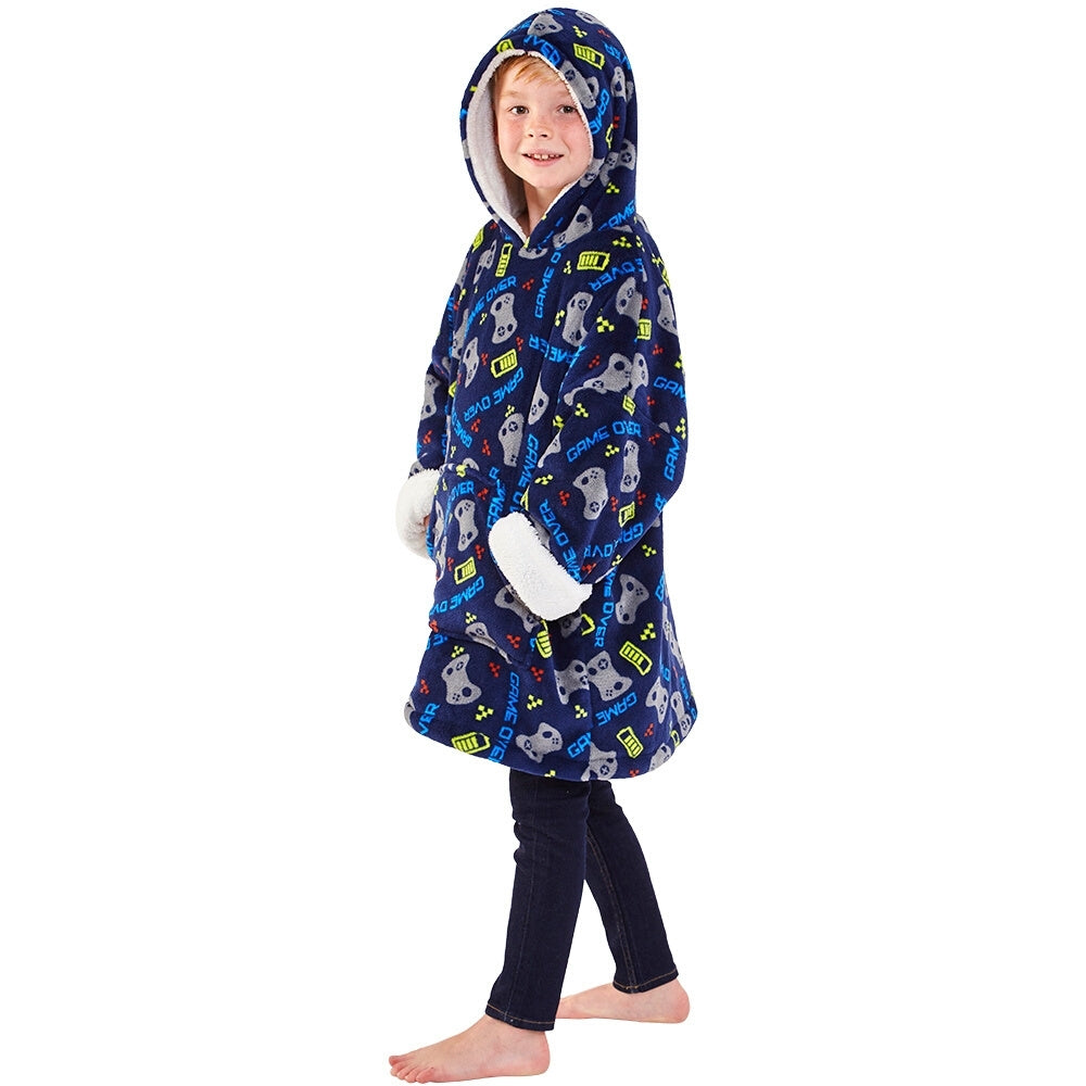Boys Gaming Fleece Wearable Hoodie Blanket (7104239894689)