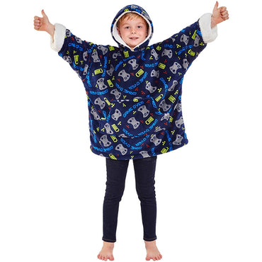 Boys Gaming Fleece Wearable Hoodie Blanket (7104239894689)