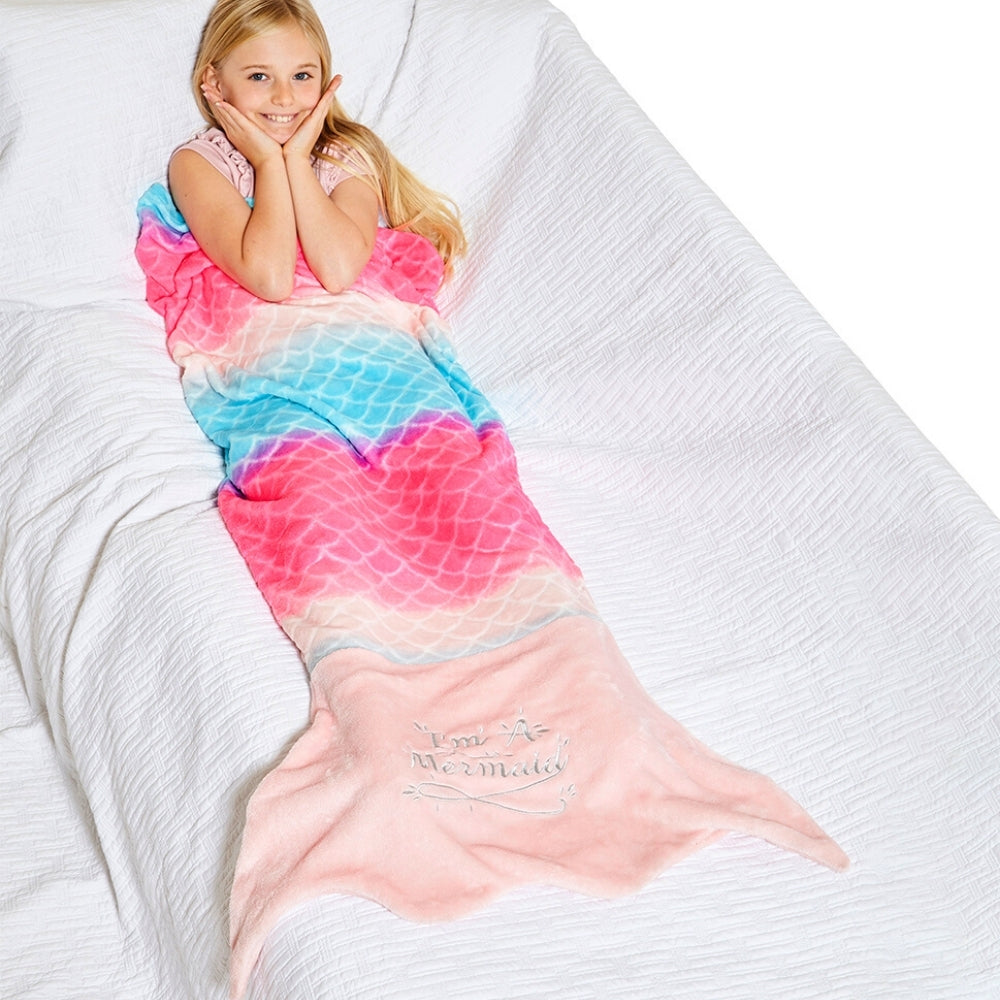 Rainbow Mermaid Tail Novelty Sleeping Bag (7020053266593)