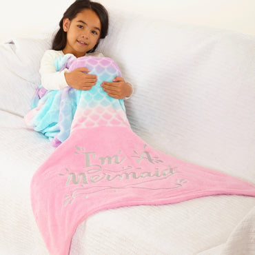 Ombre Mermaid Tail Novelty Sleeping Blanket (8159196152034)