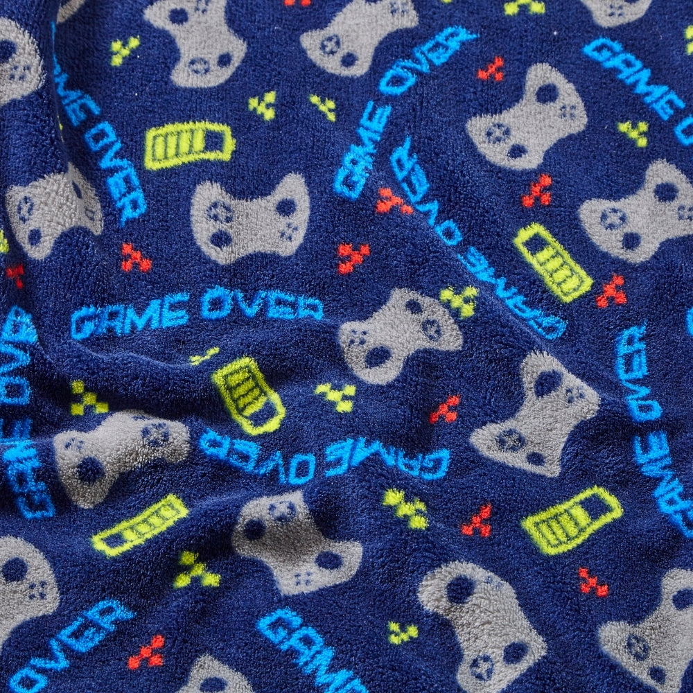 Game Over Print Fleece Onesie (7067188396193)